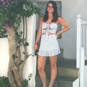 Blue & White Floral Mini Dress